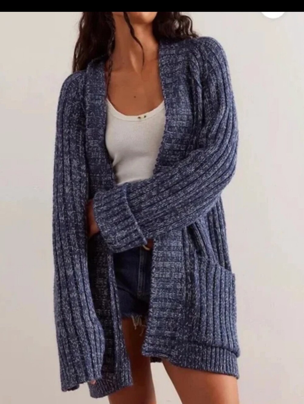 Free People Blossom Knit Cardigan in Blue small - Picture 2 of 8